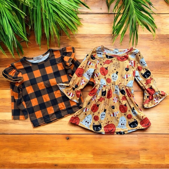 Halloween-Themed Toddler Outfit Set - Size 2T/3T - Pumpkins / Vintage Halloween - Picture 1 of 11